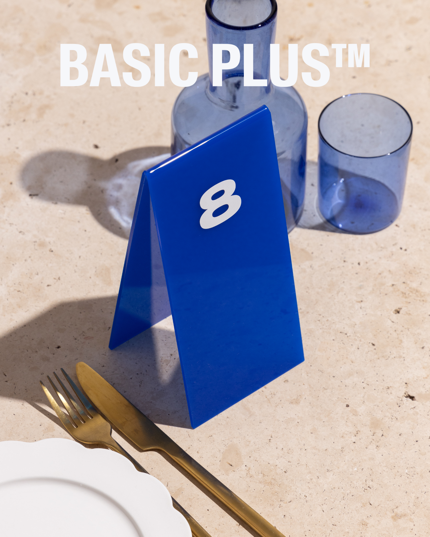 Blue Acrylic Table Number Sign