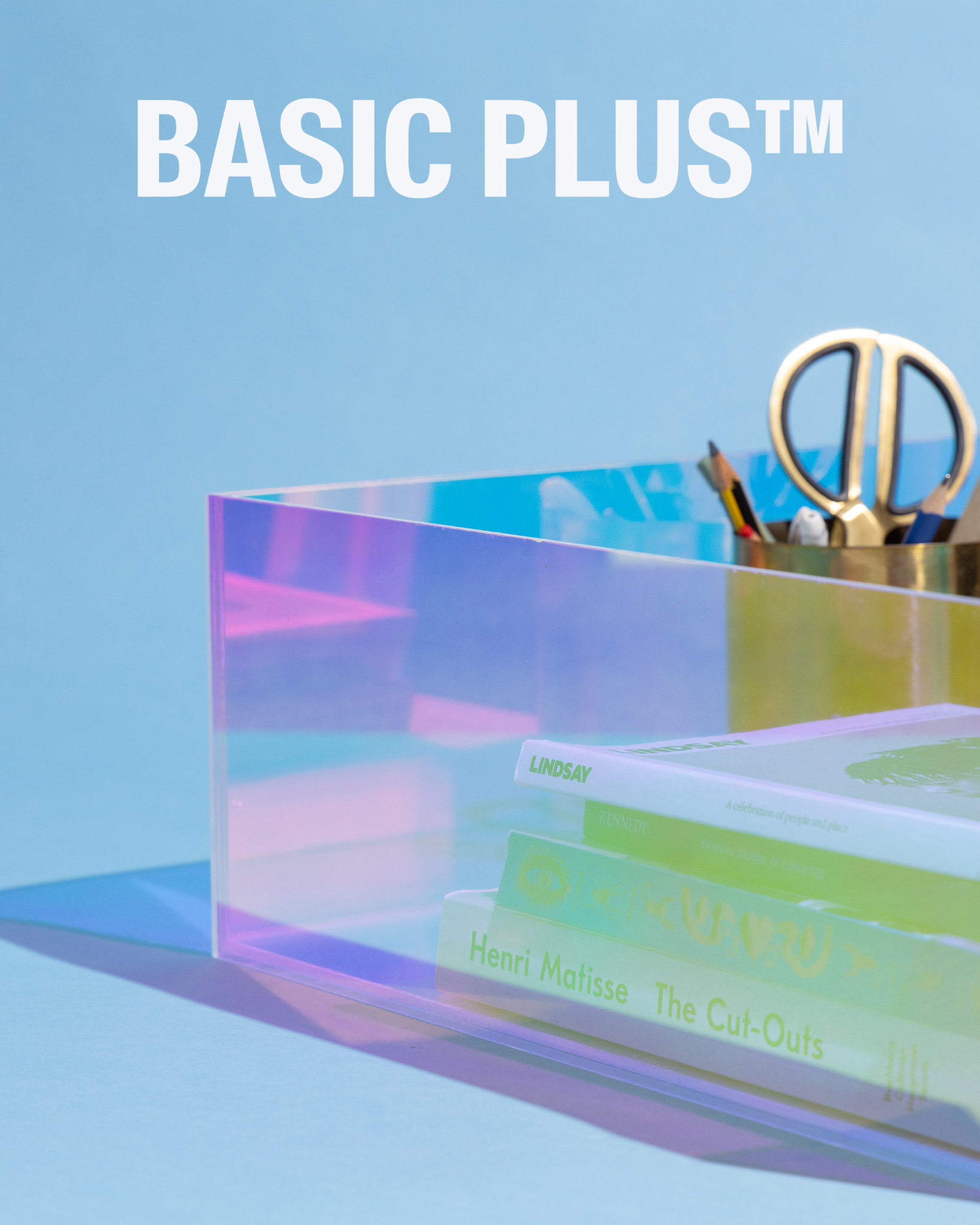 Transparent Iridescent Acrylic Square Table Organizer