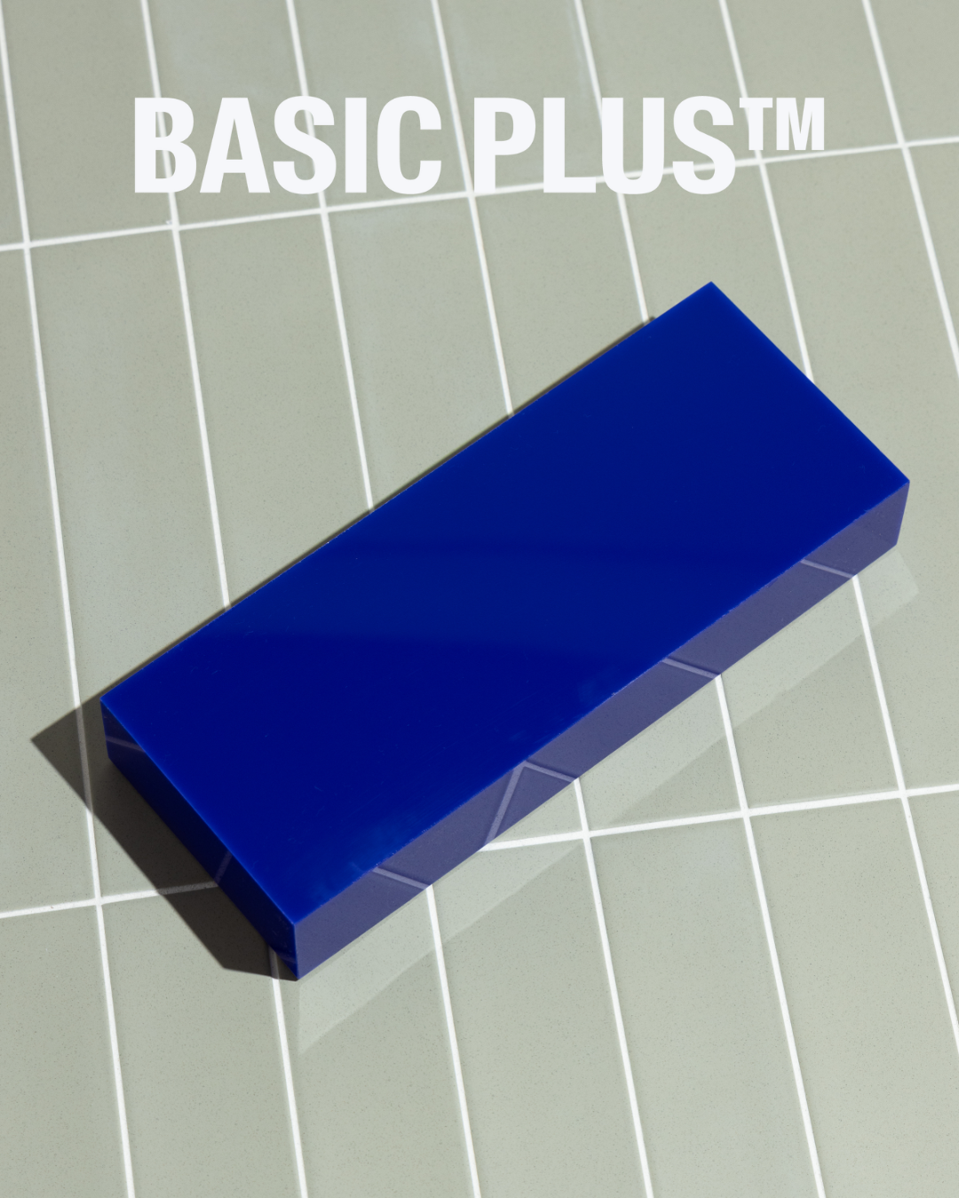 Blue Acrylic Rectangular Brand Block