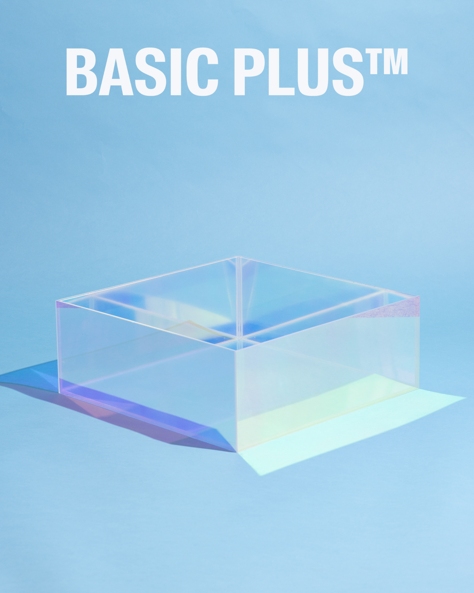 Transparent Iridescent Acrylic Square Table Organizer