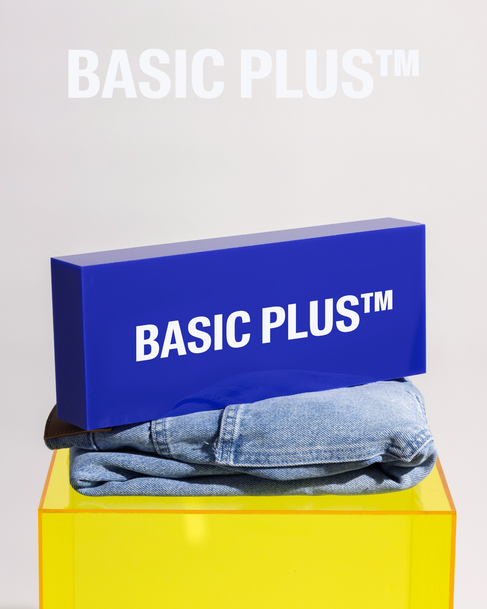 Blue Acrylic Rectangular Brand Block