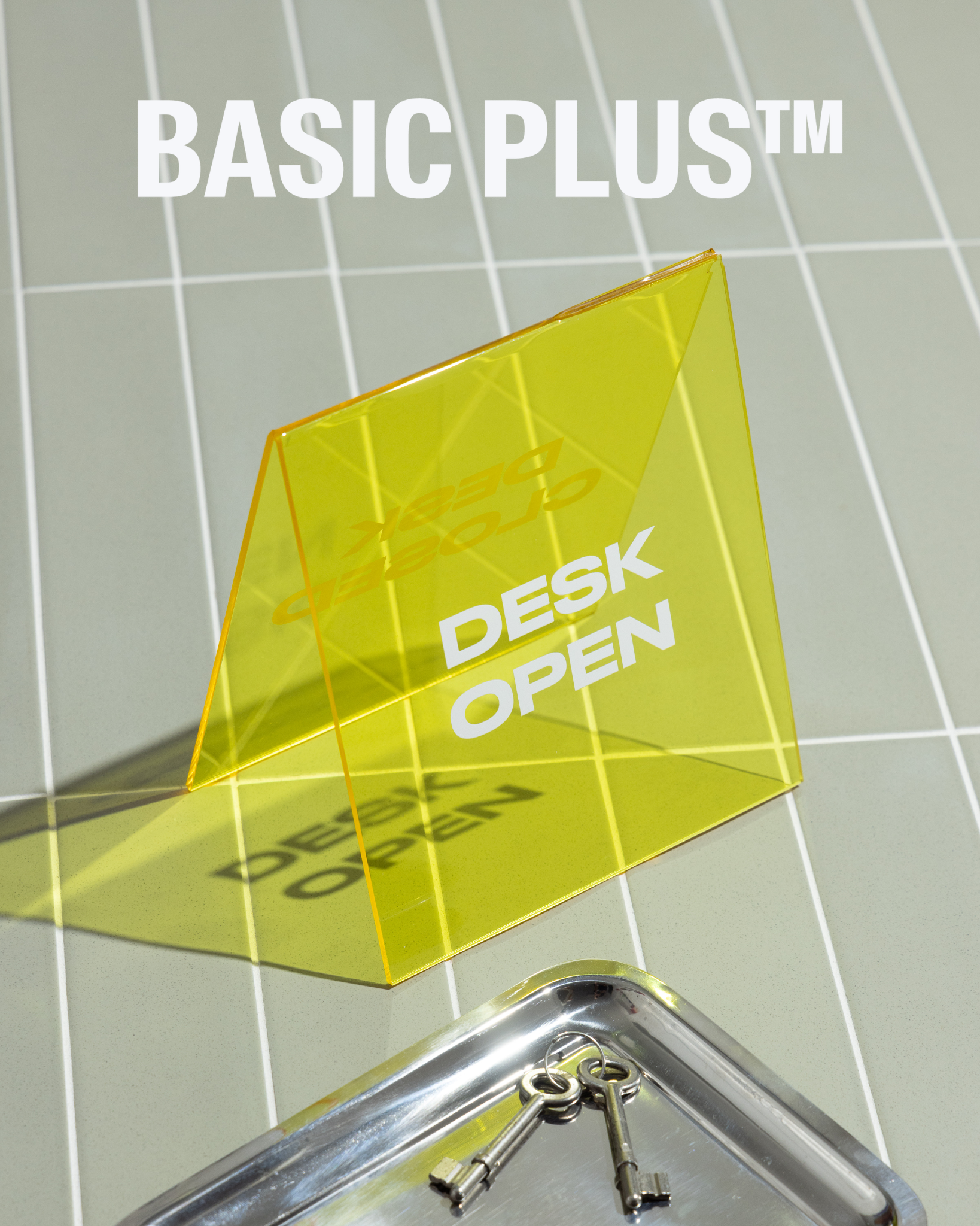 Clear Yellow Acrylic Table Number Sign