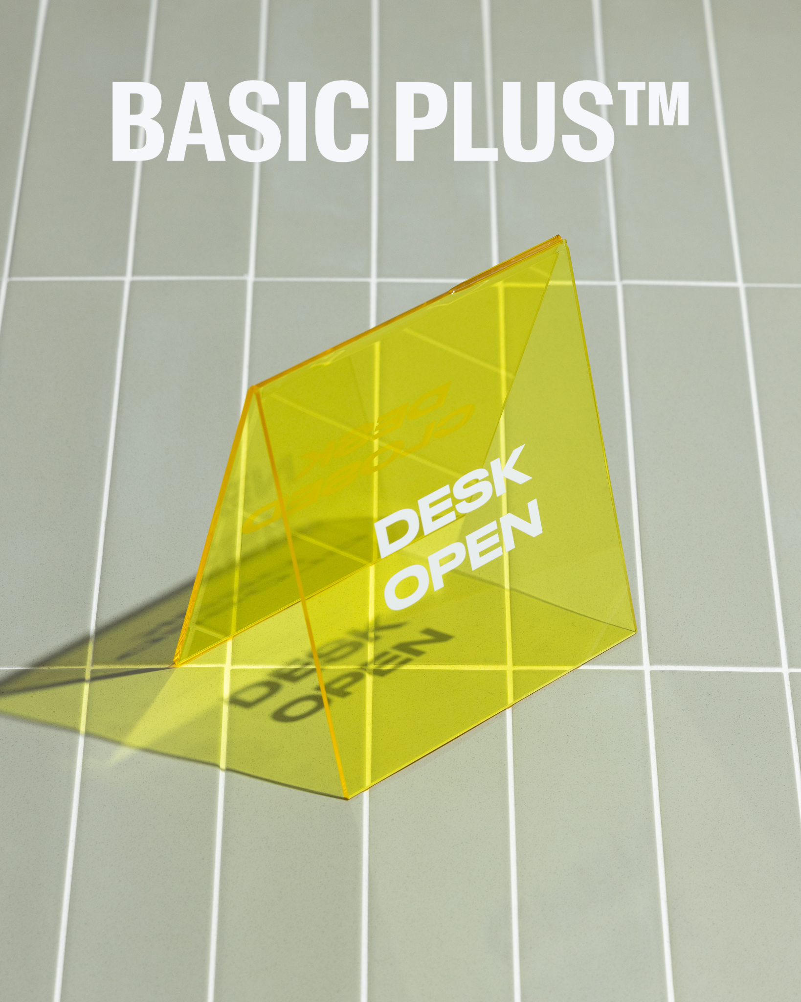 Clear Yellow Acrylic Table Number Sign