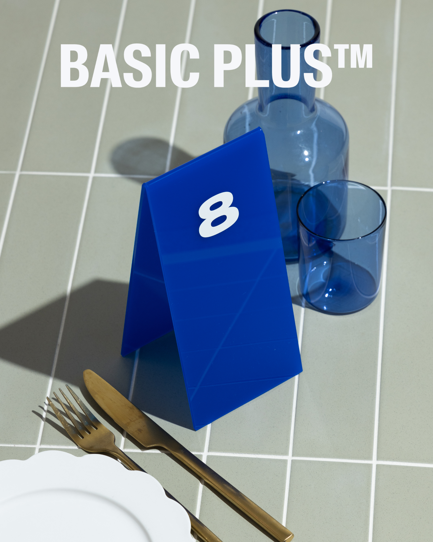 Blue Acrylic Table Number Sign