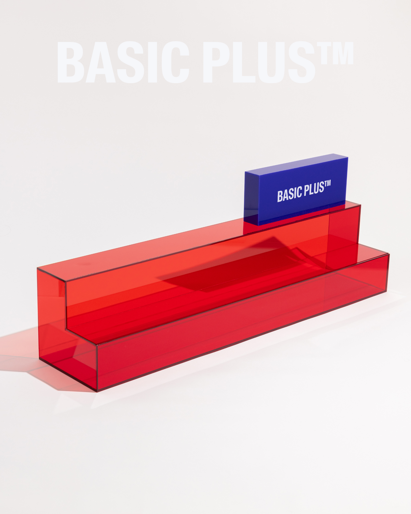 Red Acrylic Display Stand Shelf Steps