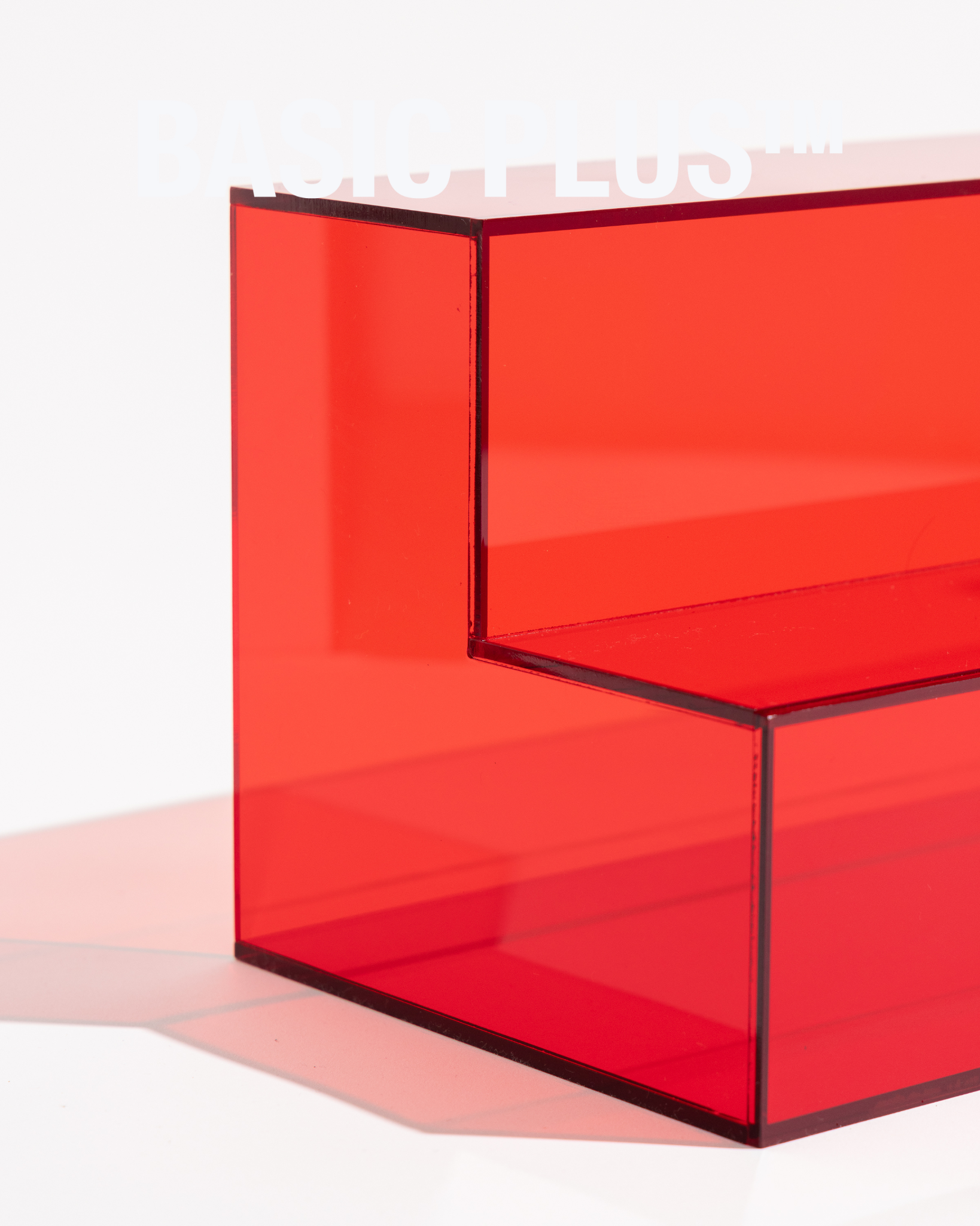Red Acrylic Display Stand Shelf Steps