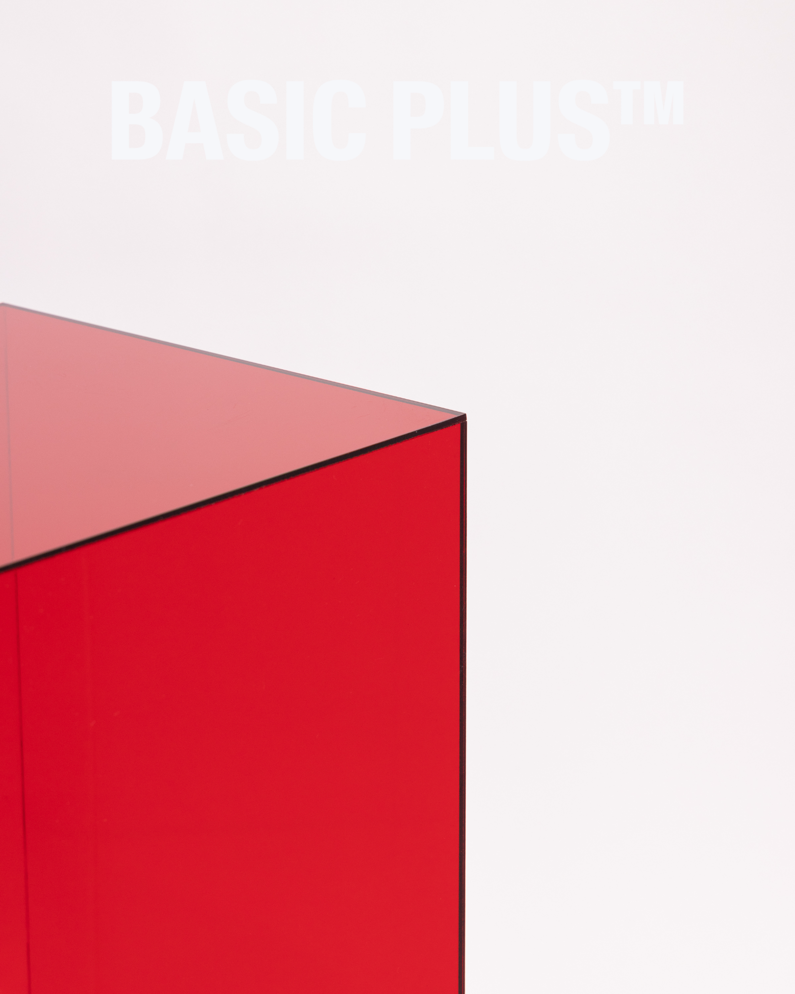 Transparent Red Acrylic Display Plinth