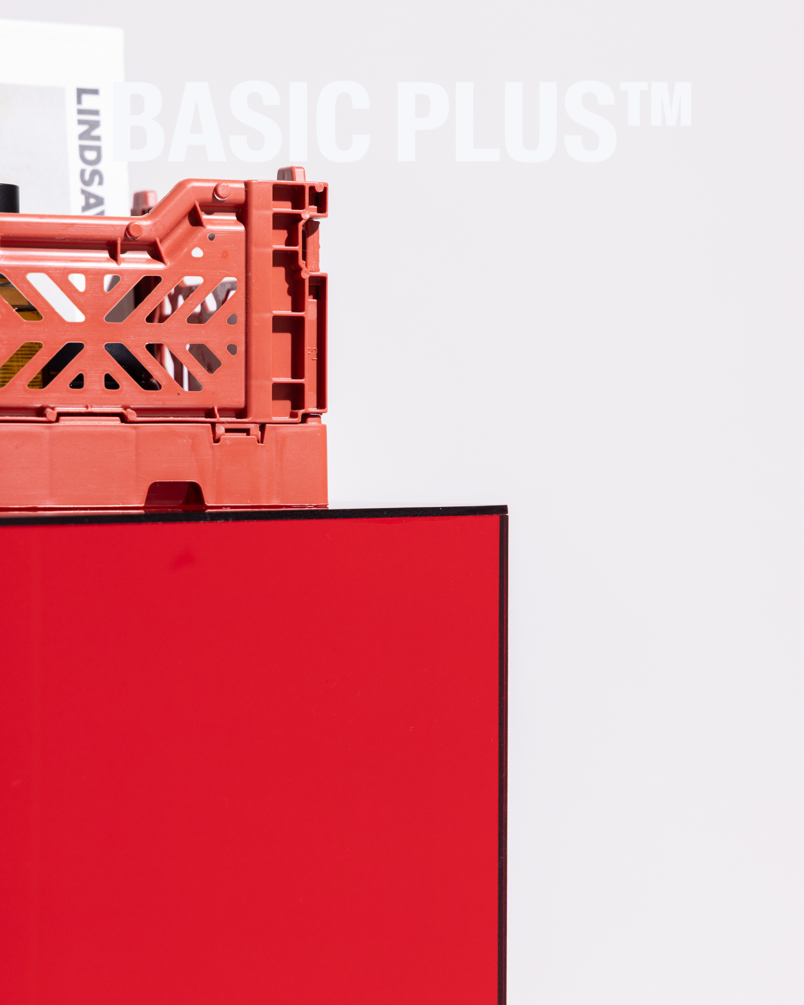 Transparent Red Acrylic Display Plinth