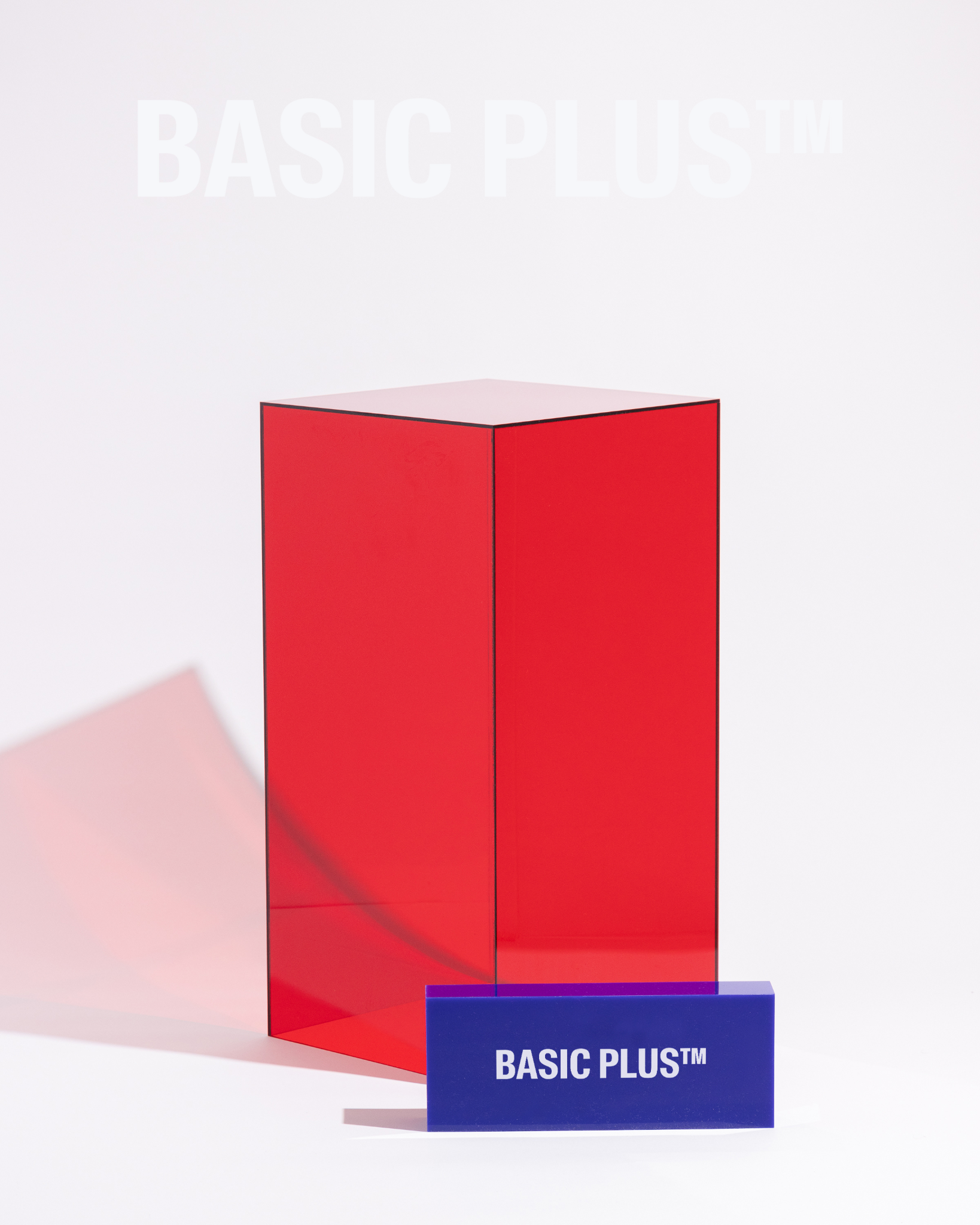 Transparent Red Acrylic Display Plinth
