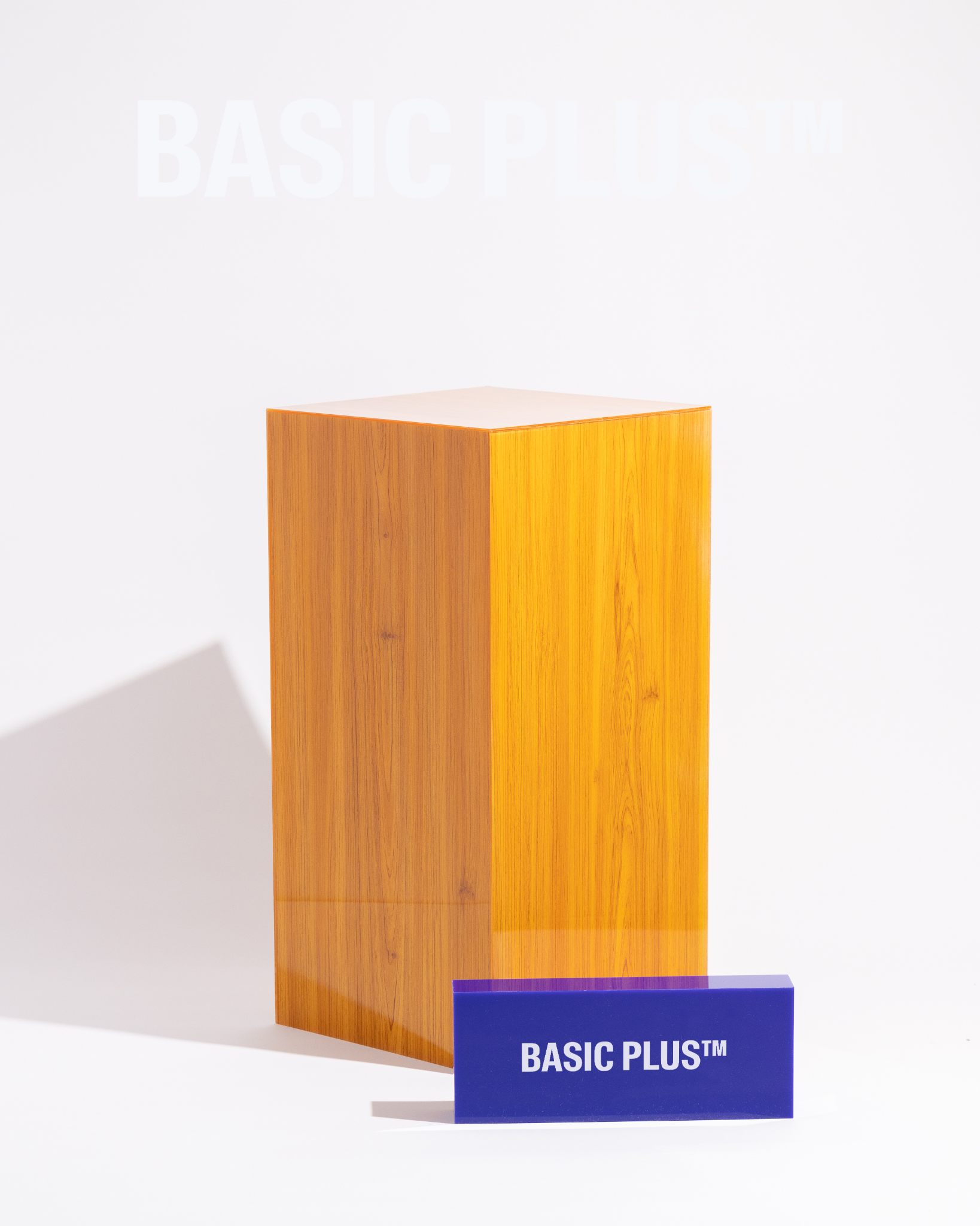 Wooden Look Acrylic Display Plinth