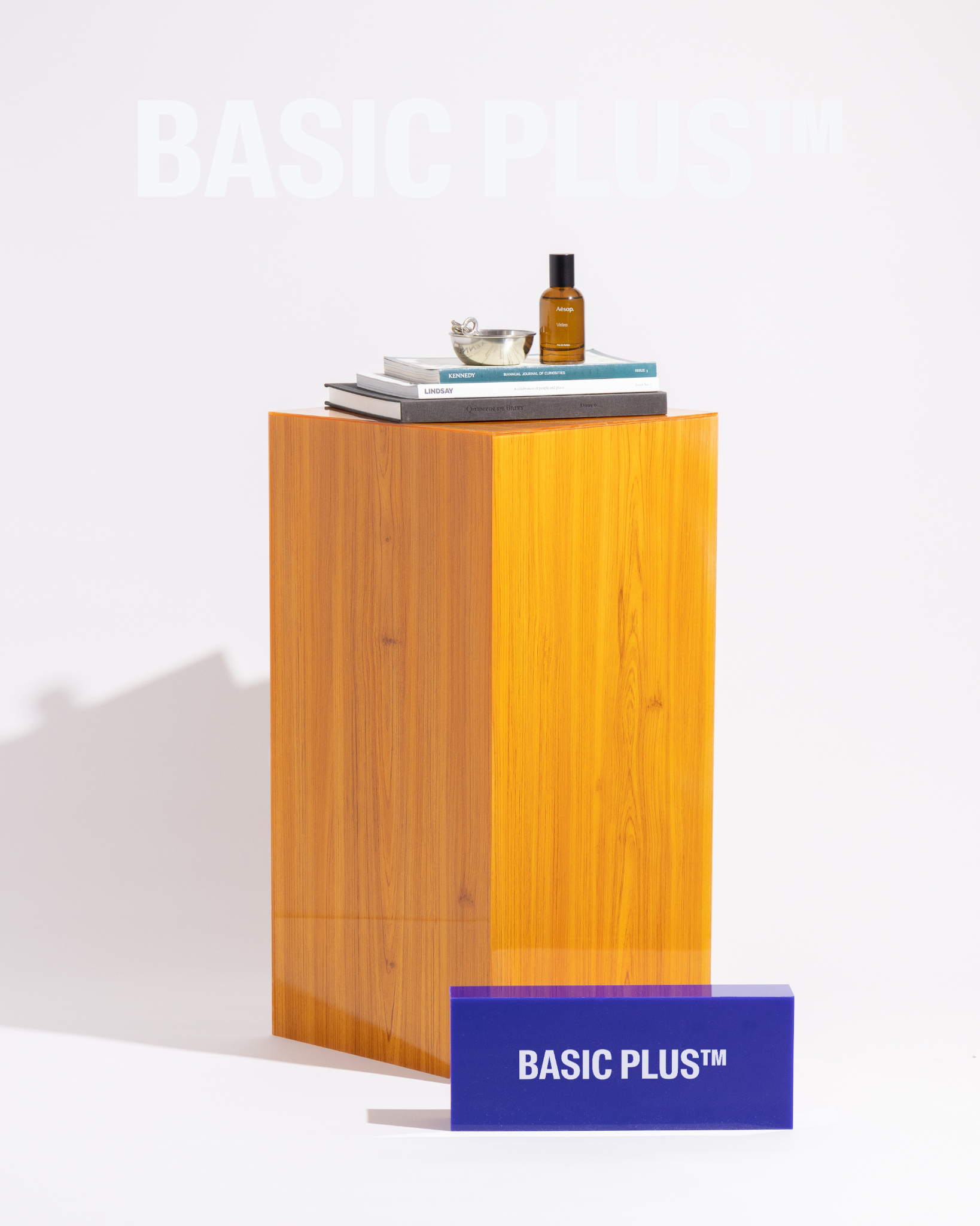 Wooden Look Acrylic Display Plinth