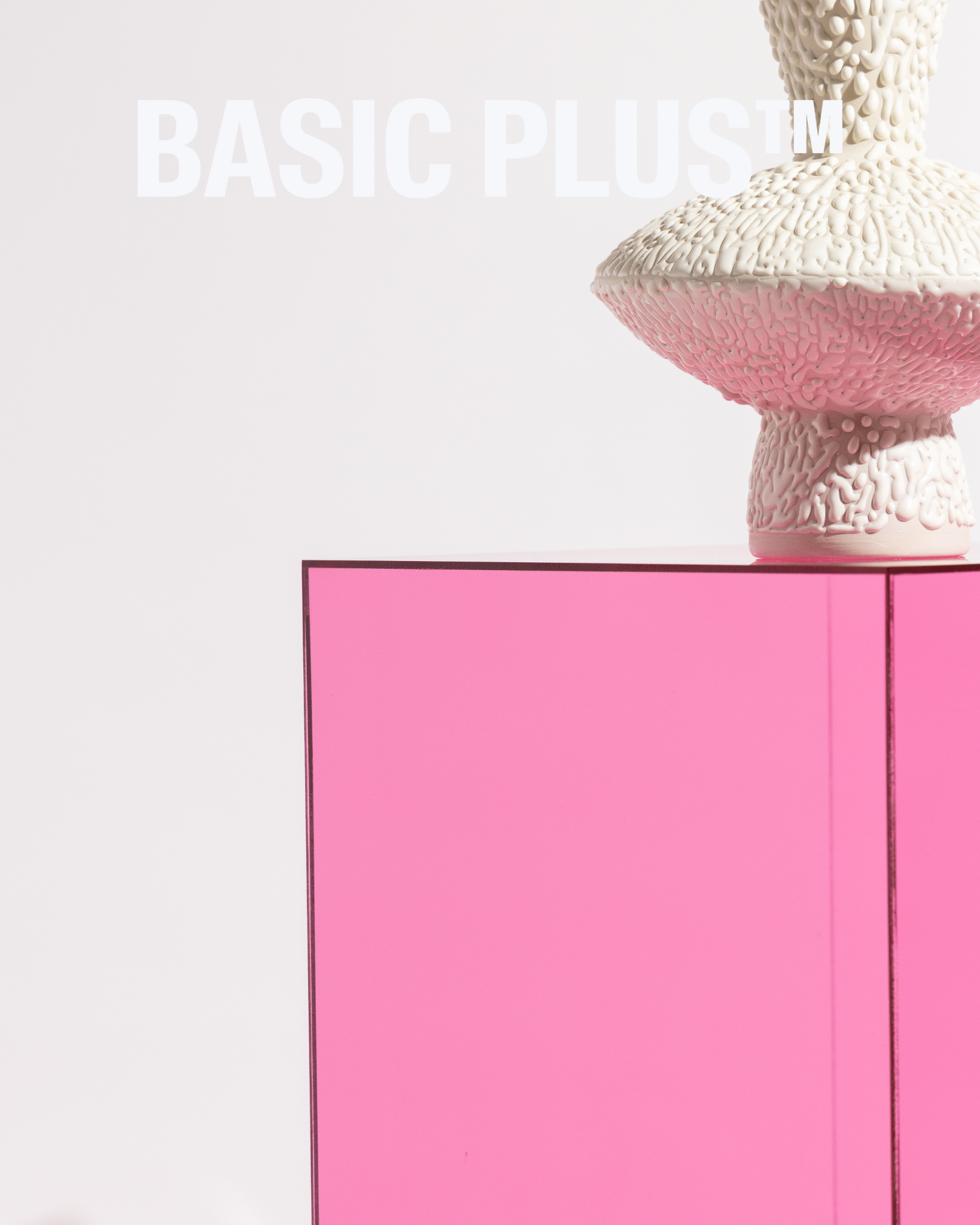 Transparent Soft Pink Acrylic Display Plinth