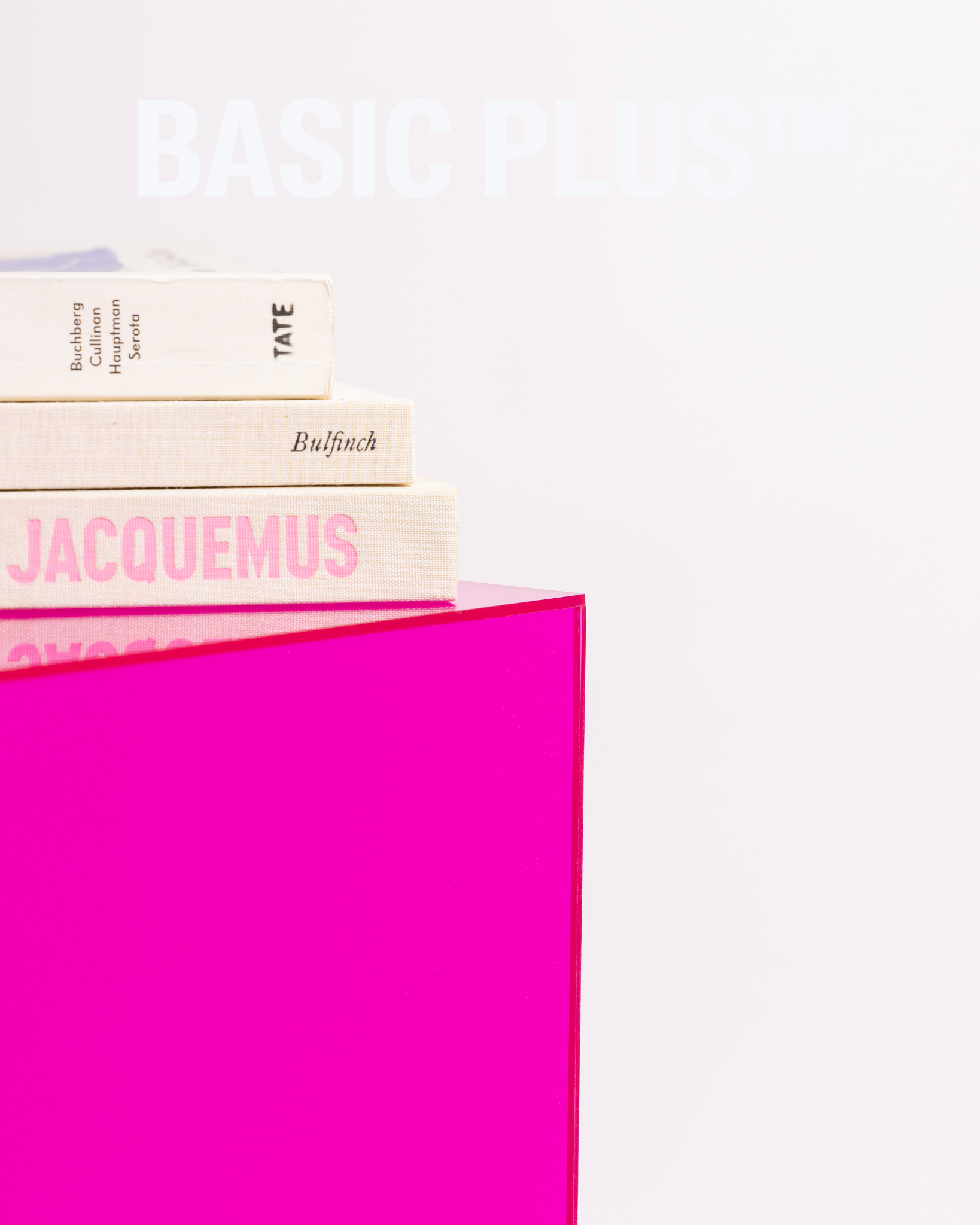 Transparent Bright Pink Display Plinth