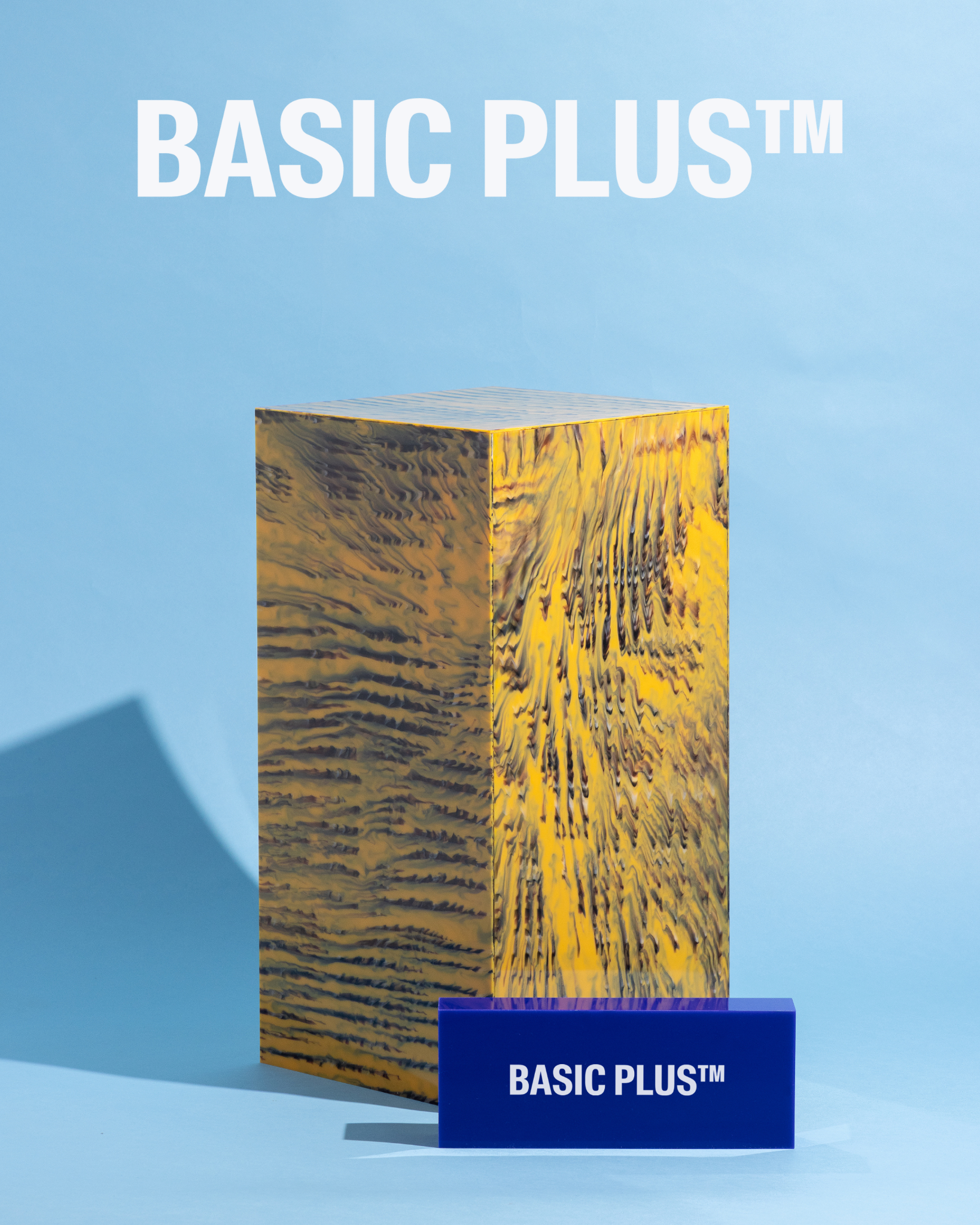 Marbled Yellow & Black Display Plinth