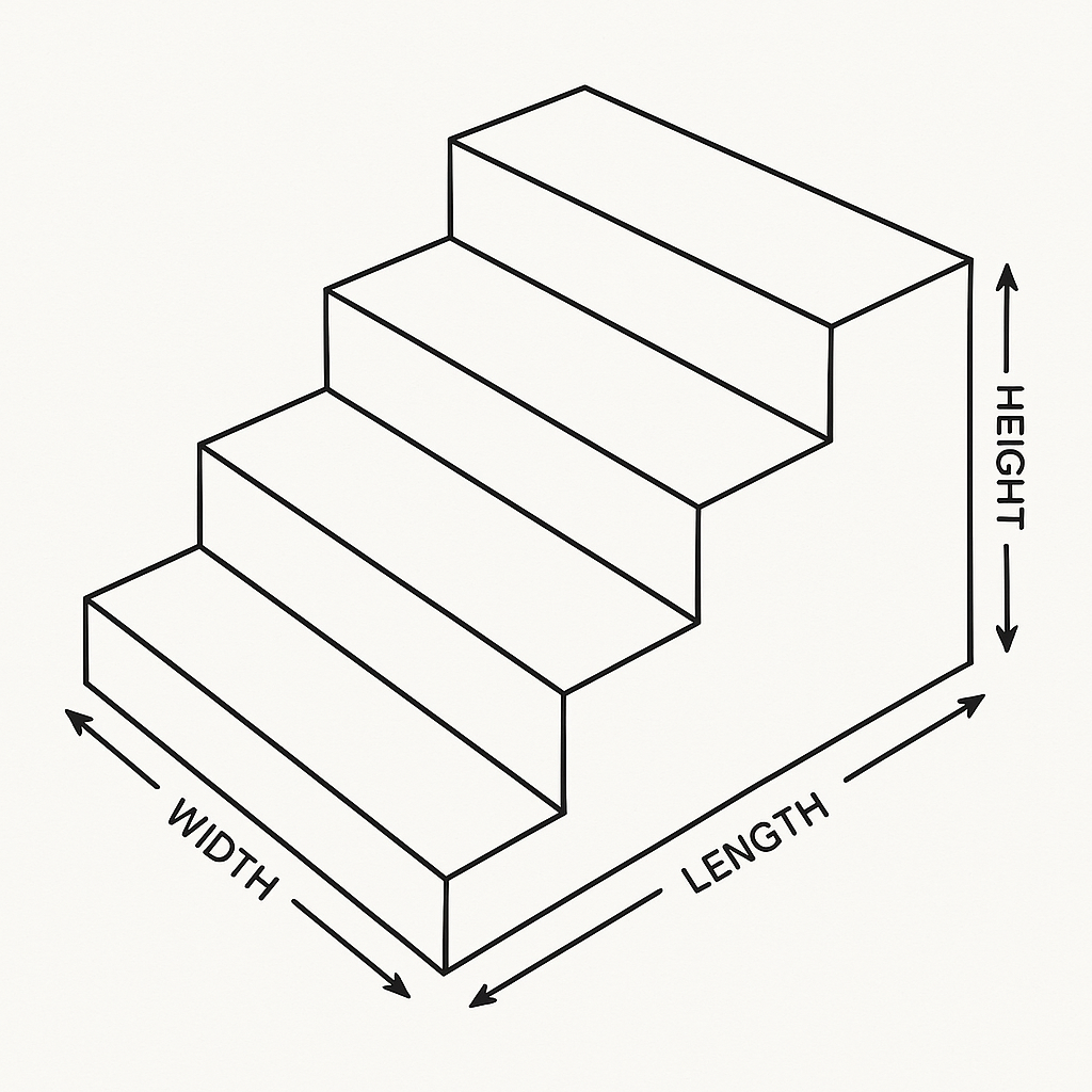 White 4-Step Stair Visual Merchandising Block