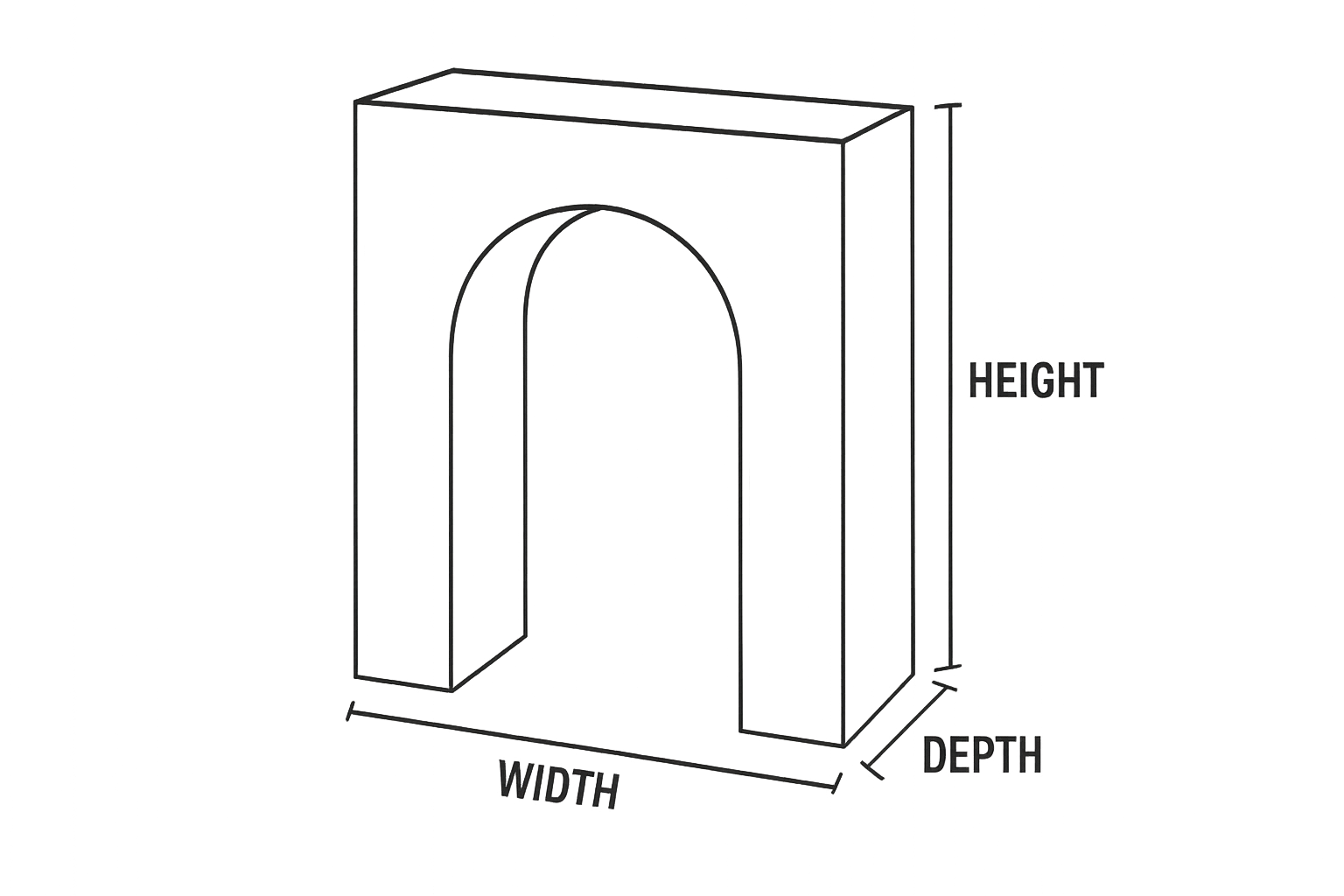 White Visual Merchandising Arched Block