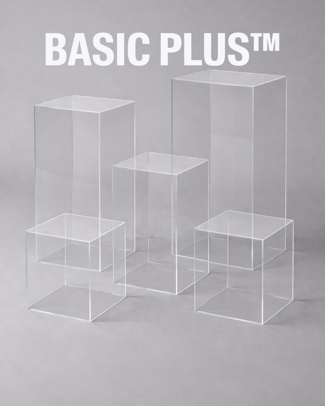Clear Acrylic Exhibition Plinth Bundle – Premium Display Set