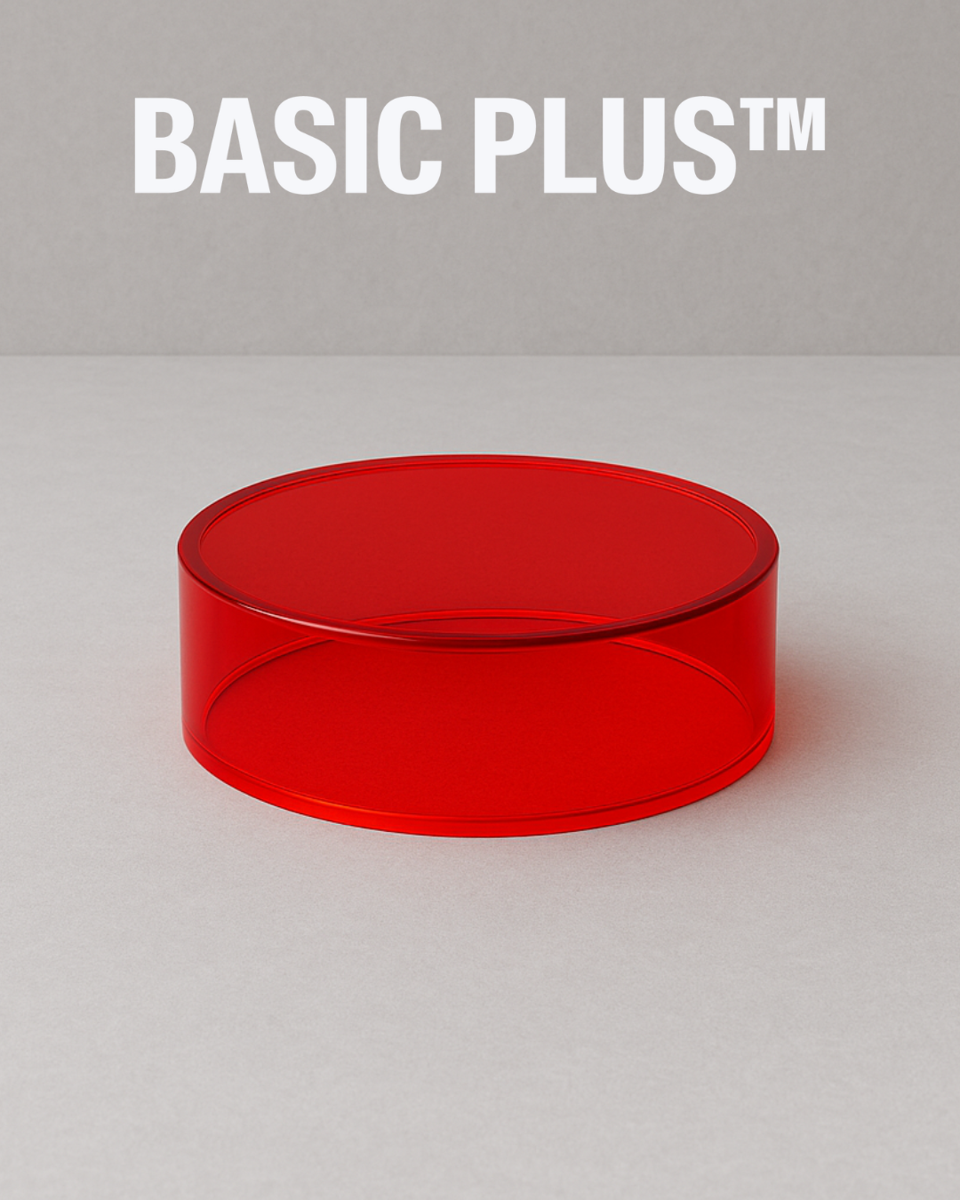 Transparent Red Acrylic Round Display Riser