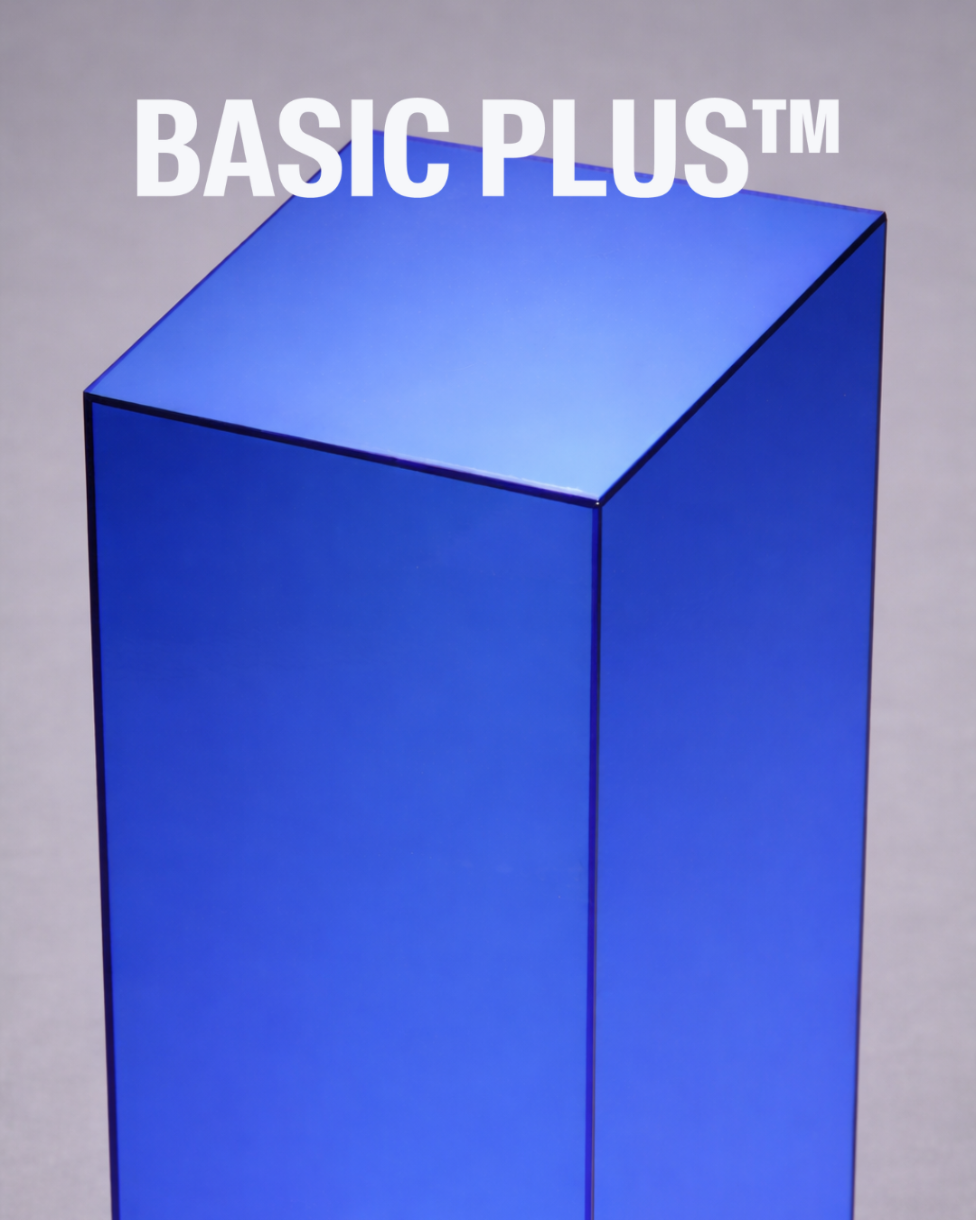 Angled Top Transparent Blue Acrylic Display Plinth