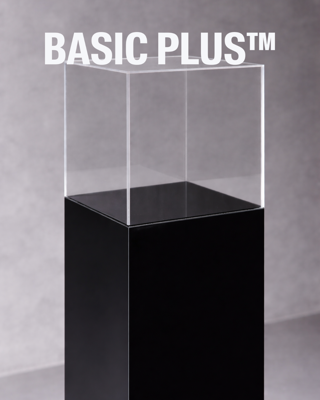 Black Acrylic Display Plinth with Clear Cover
