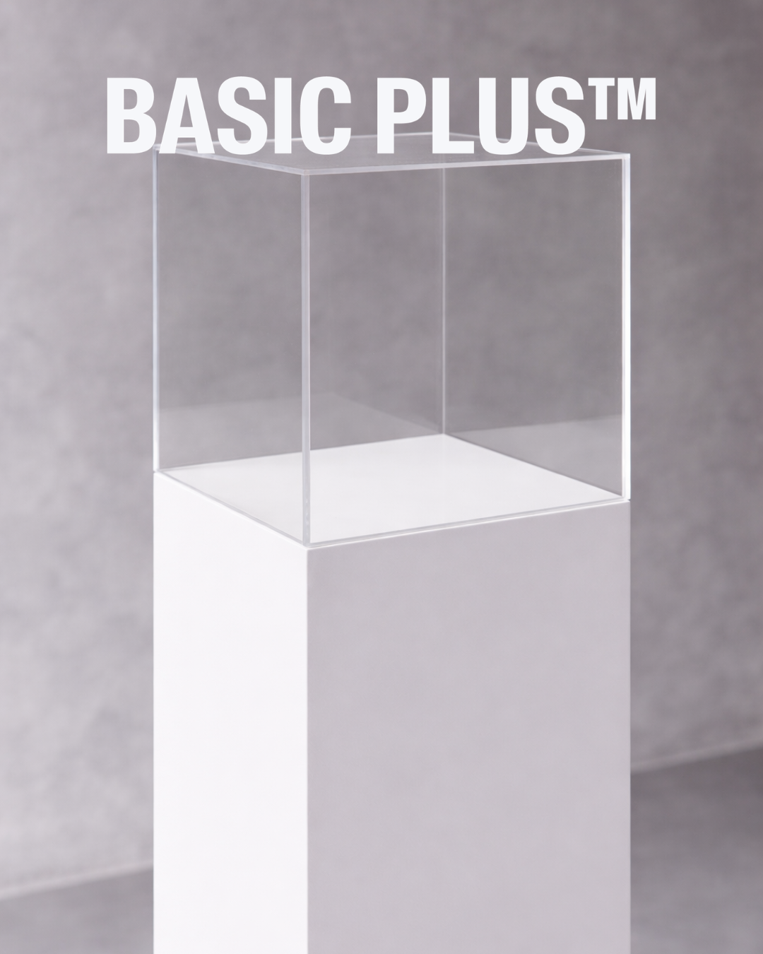 White Acrylic Display Plinth with Clear Cover