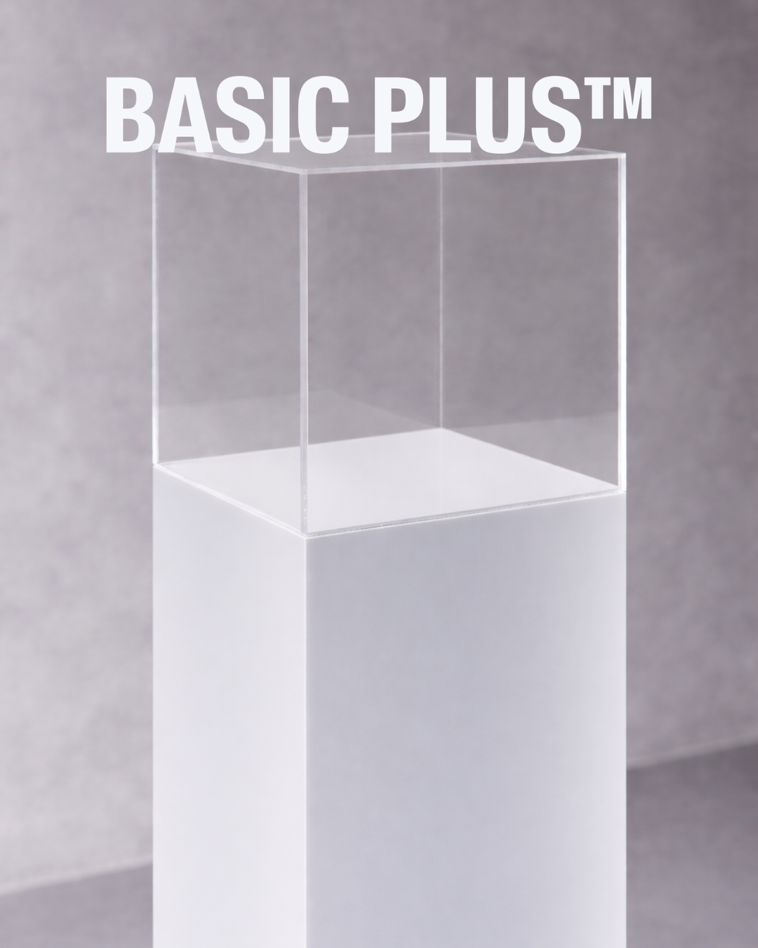 Frosted Ice Acrylic Display Plinth with Clear Cover