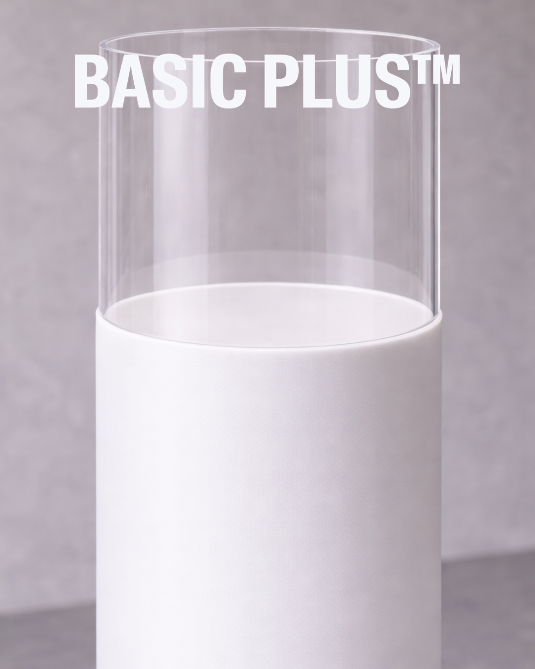 Translucent Opal Acrylic Cylinder Plinth with Clear Acrylic Cover