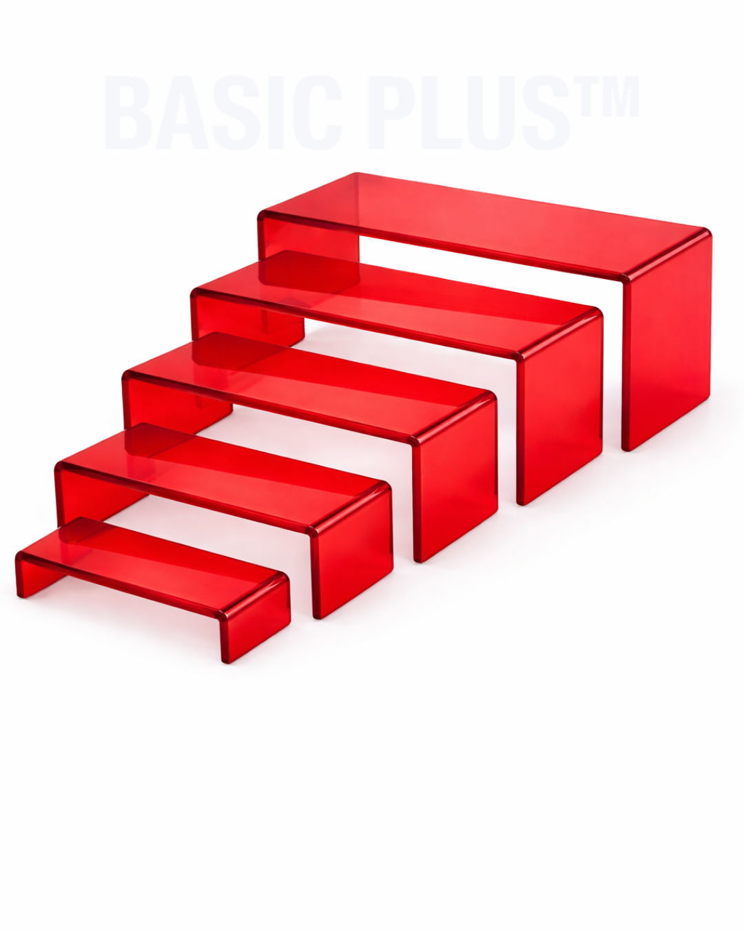 Transparent Red Acrylic Display Riser
