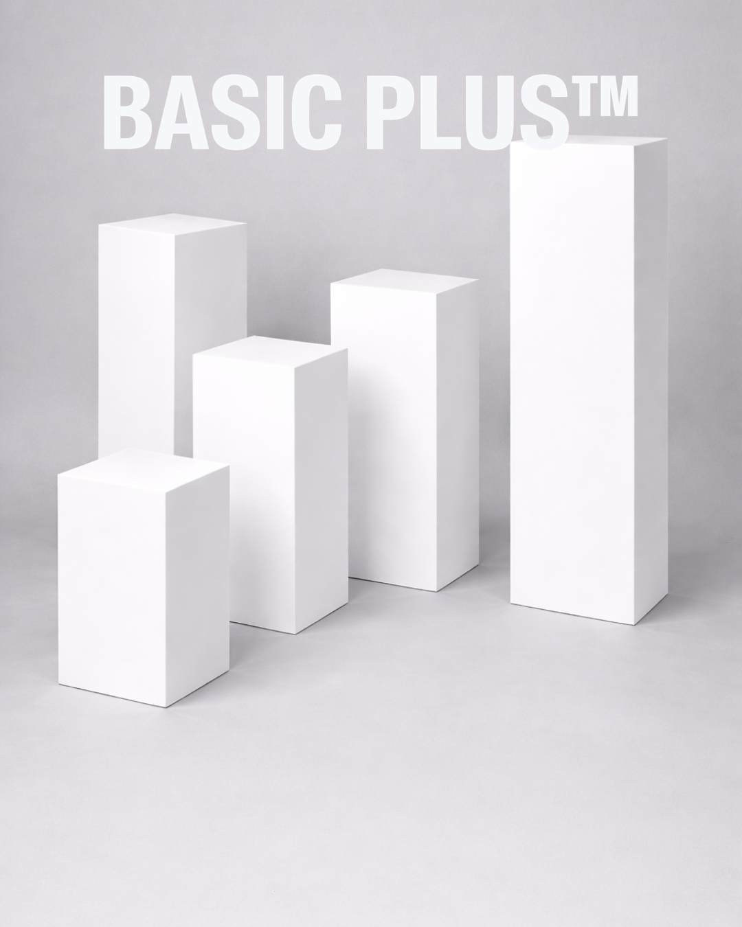 Exhibition Bundle White Acrylic Display Plinth