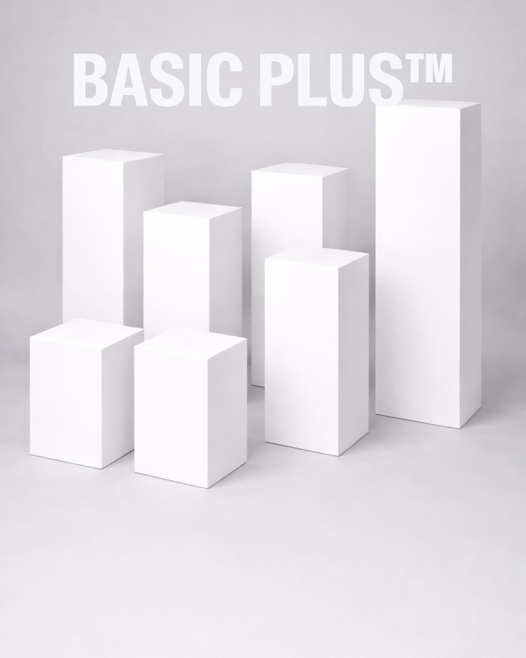 Exhibition Bundle White Acrylic Display Plinth