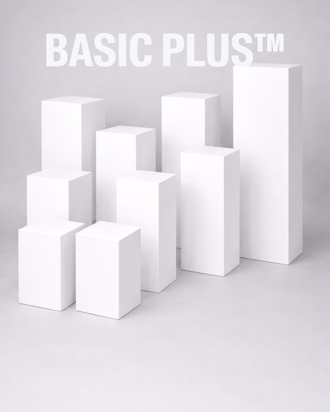Exhibition Bundle White Acrylic Display Plinth