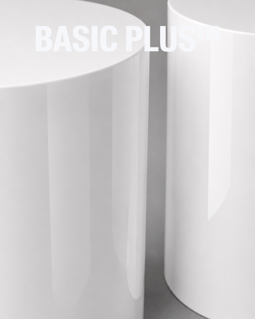 Translucent Opal White Round Acrylic Plinth Set