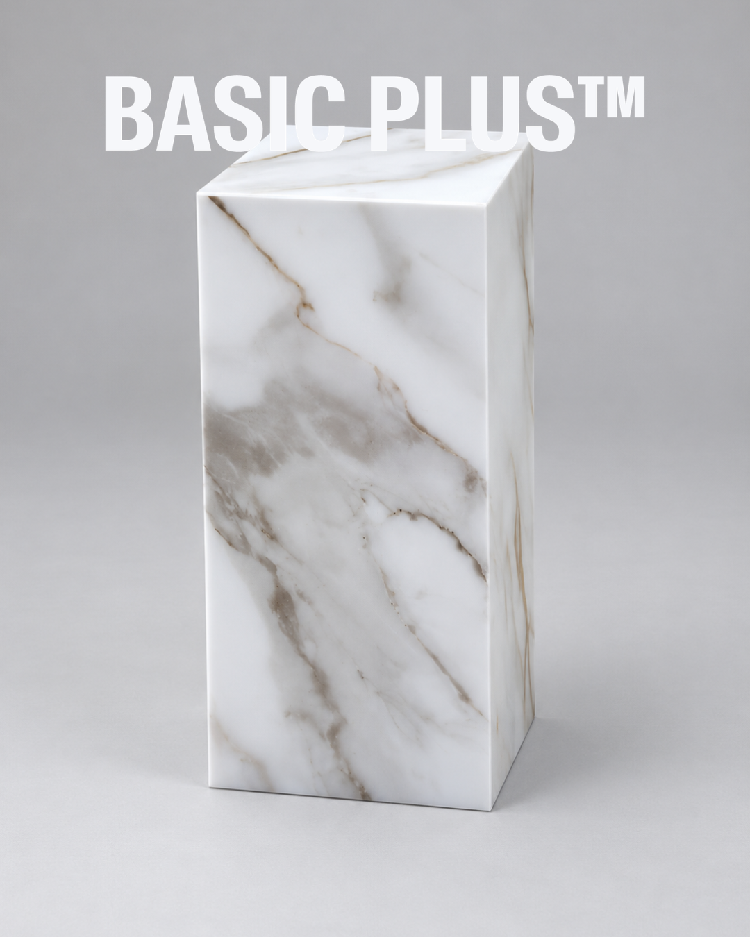 Crema Marble-Effect Acrylic Display Plinth