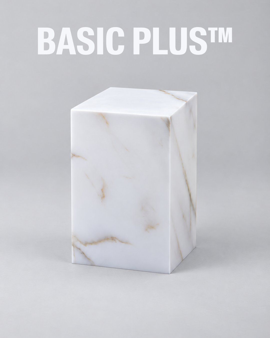 Crema Marble-Effect Acrylic Display Plinth