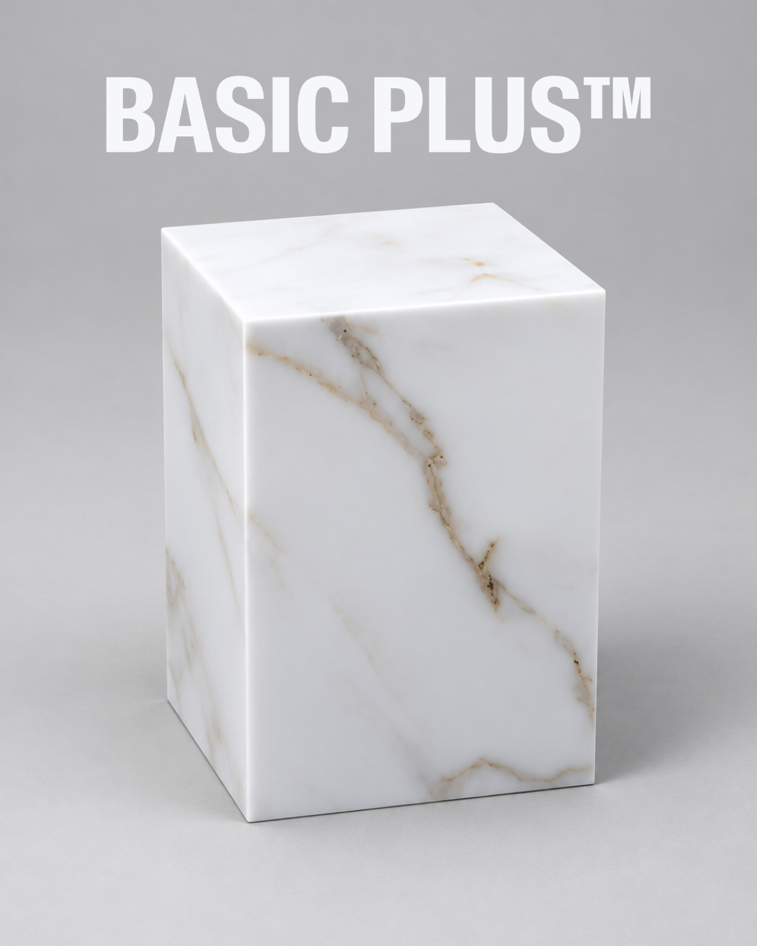 Crema Marble-Effect Acrylic Display Plinth