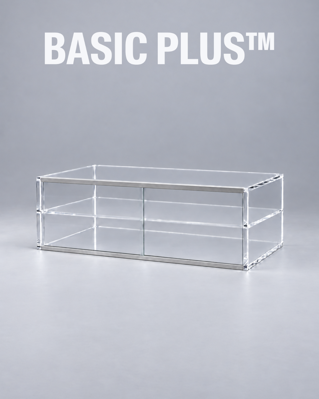Clear Acrylic Two-Tier Display Cabinet