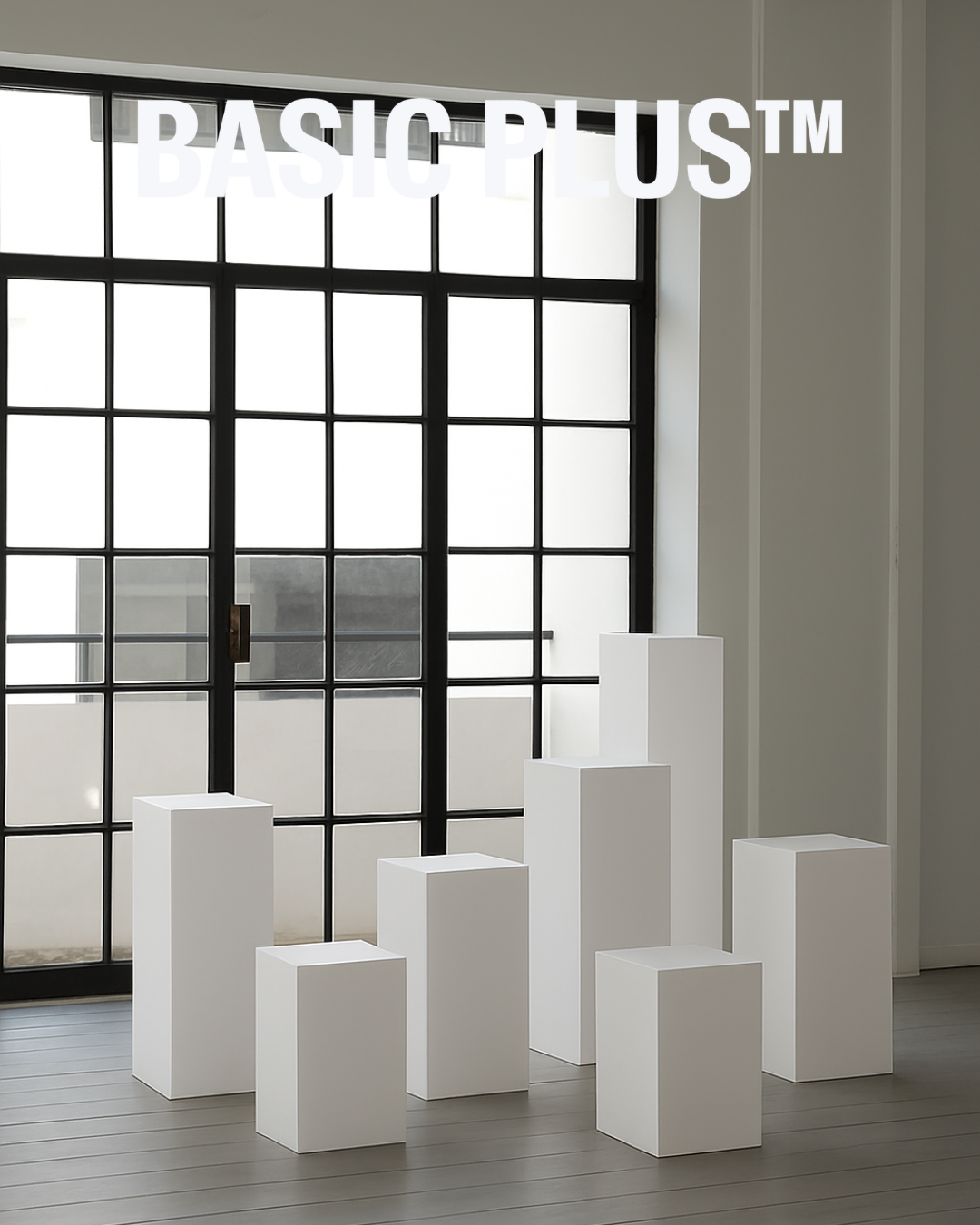 Exhibition Bundle White Acrylic Display Plinth