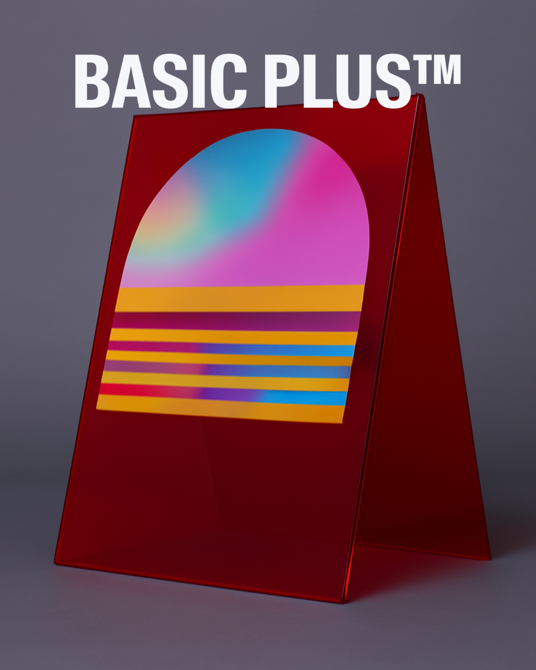 Transparent Red Acrylic Folded A-Frame Sign