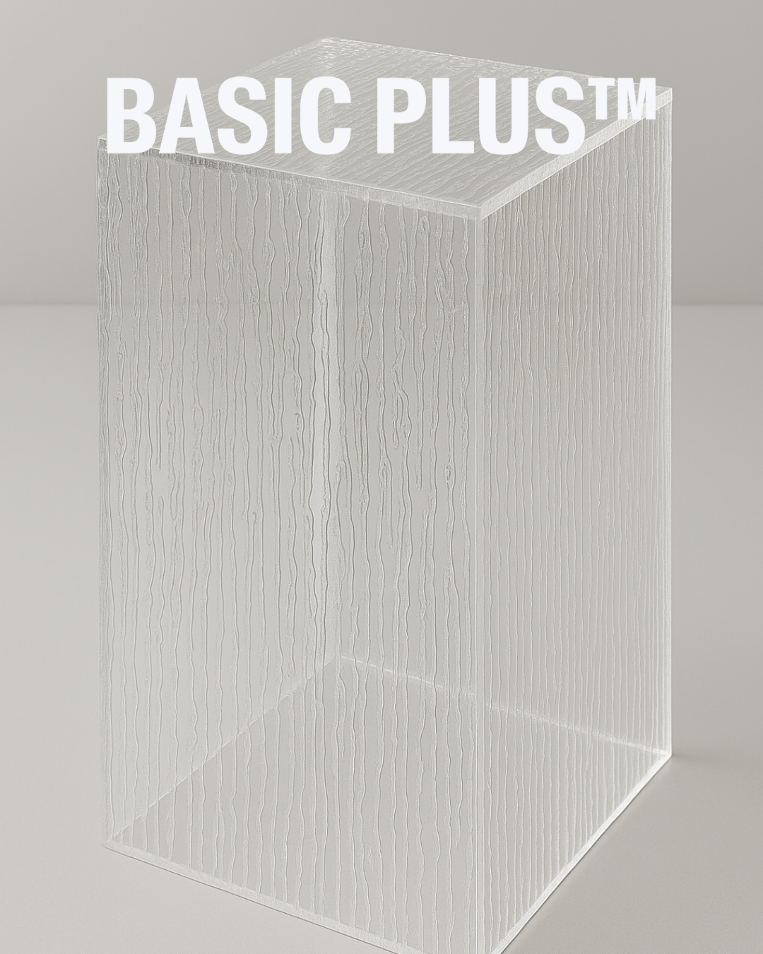 Clear Tree-Bark Pattern Acrylic Display Plinth