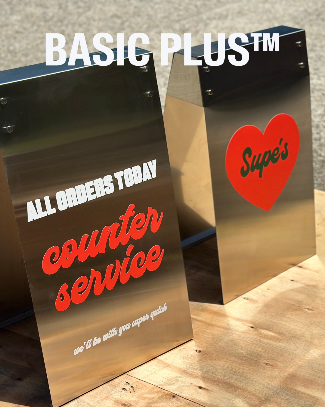 Stainless Steel A-Frame Sidewalk Sign with Flat Top