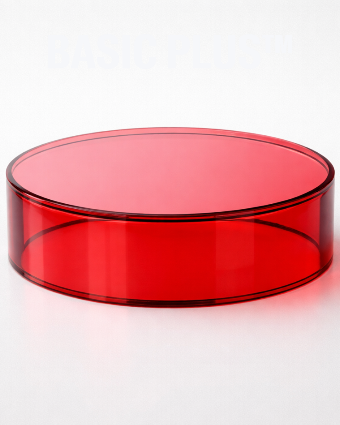 Transparent Red Acrylic Round Display Riser