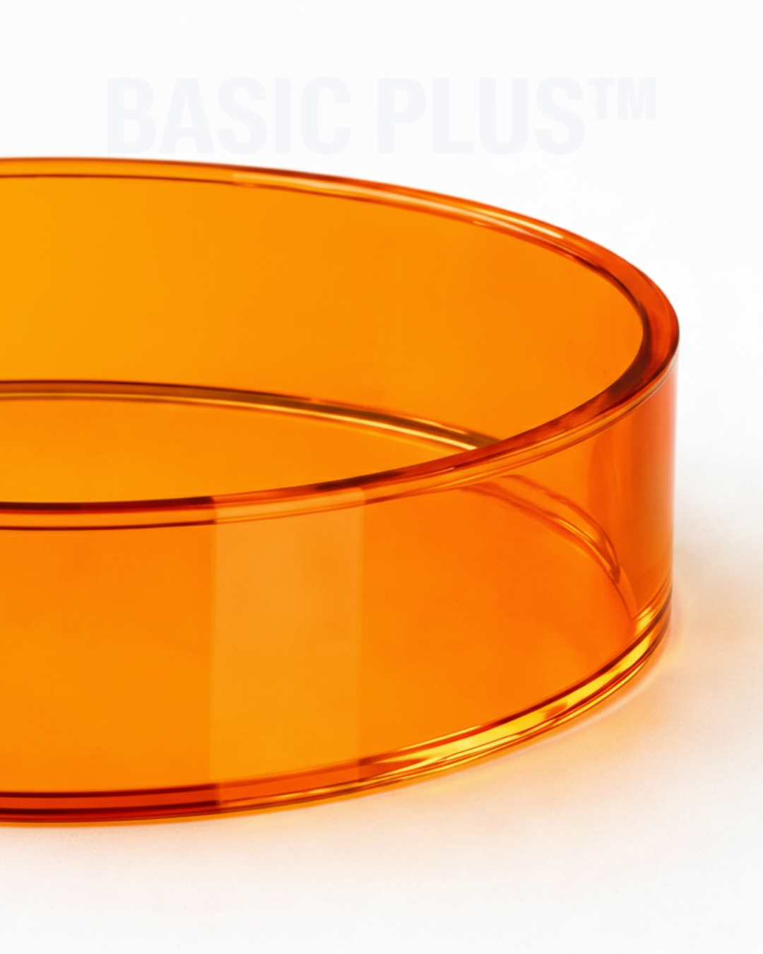 Transparent Orange Acrylic Round Display Riser