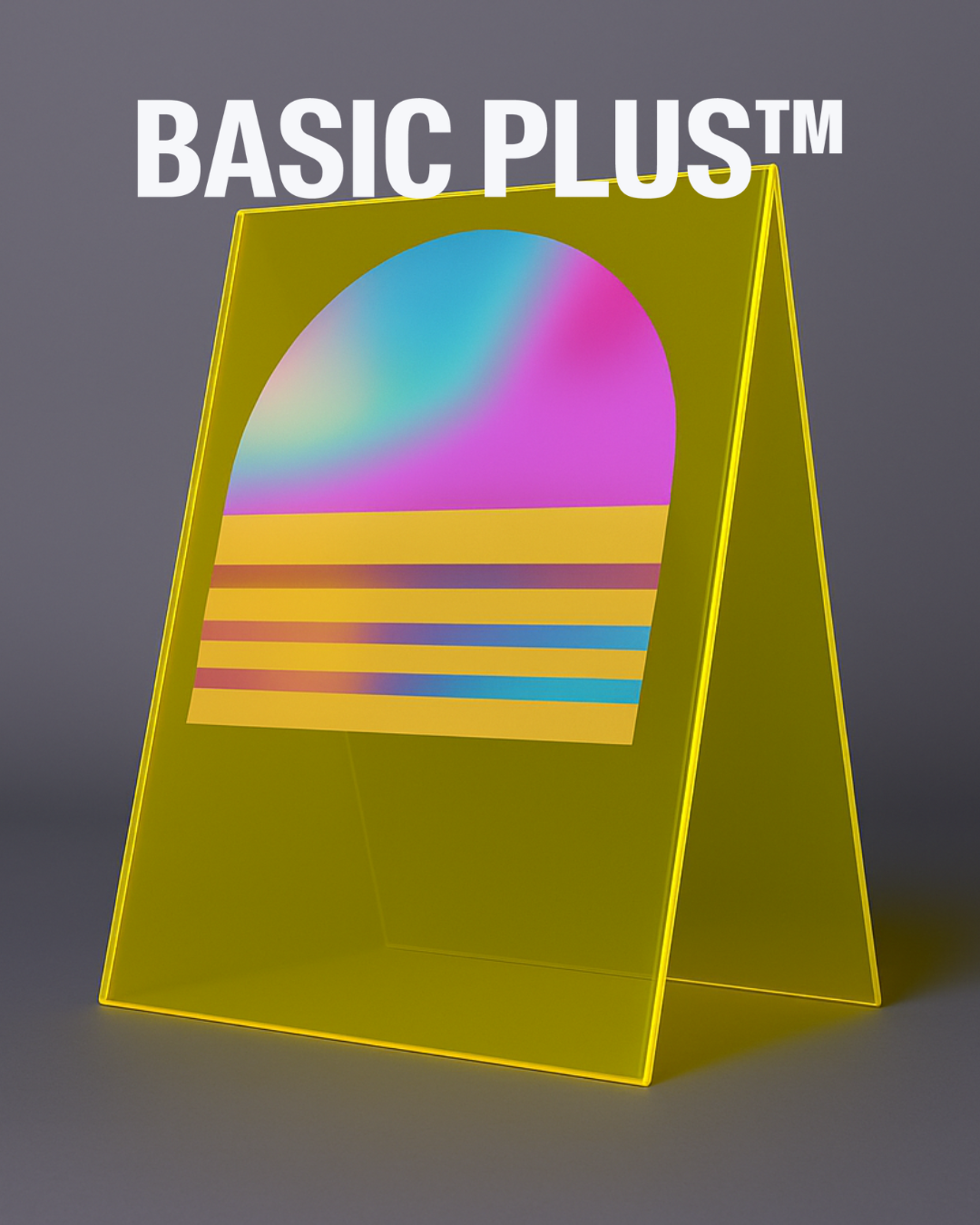 Transparent Yellow Acrylic Folded A-Frame Sign