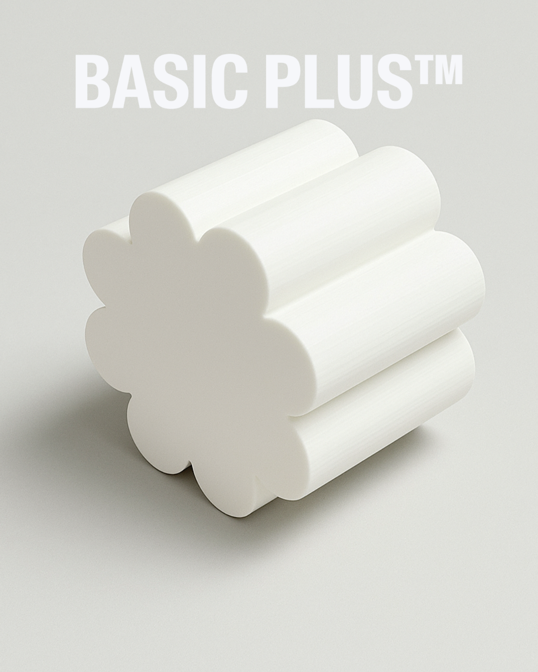 White Floral Shape Block