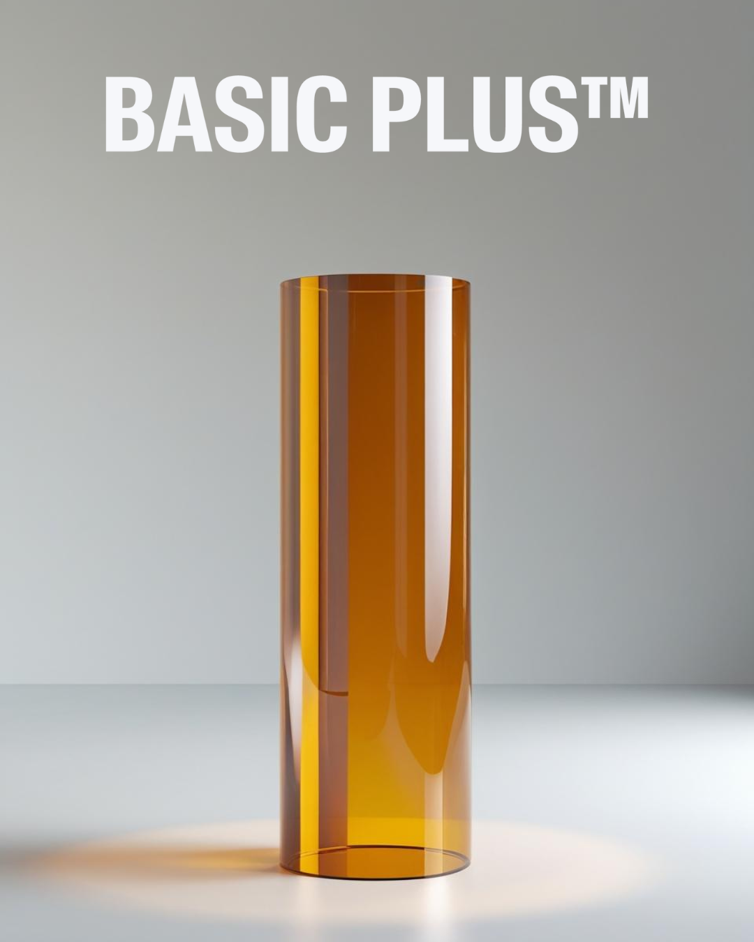 Transparent Amber Round Acrylic Plinth