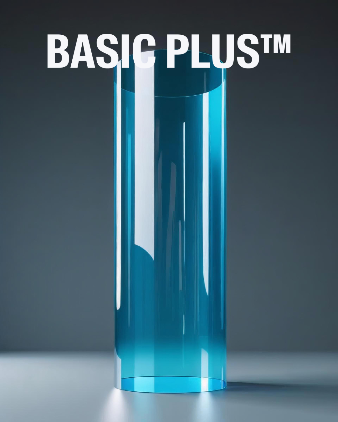 Transparent Blue Round Acrylic Plinth