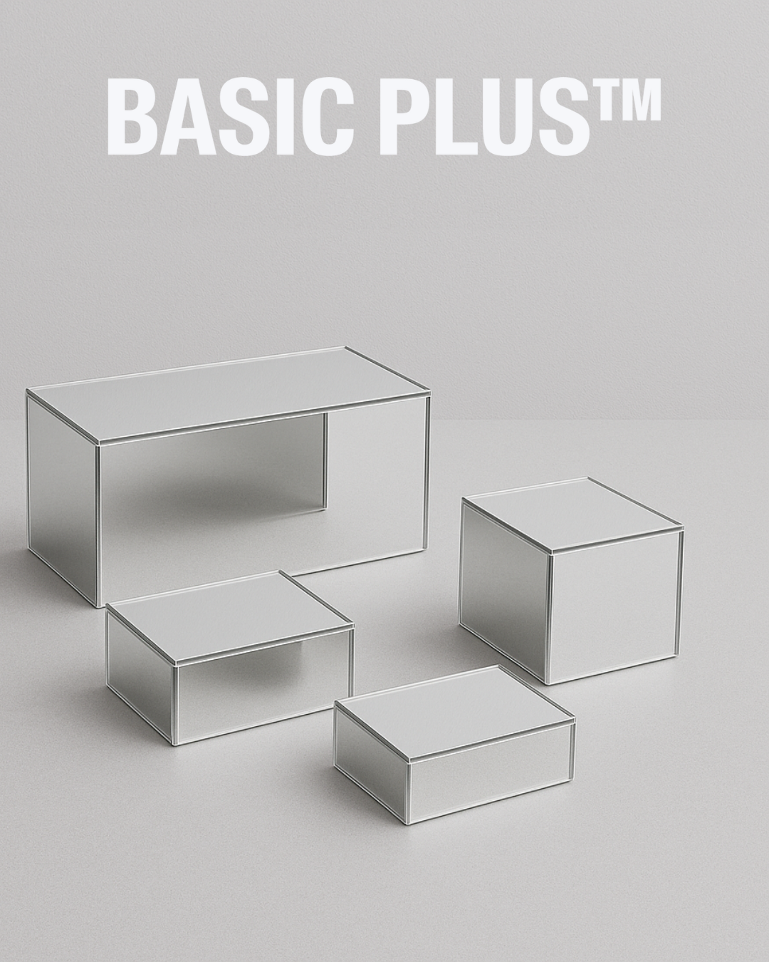 Acrylic Silver Mirror Display Risers