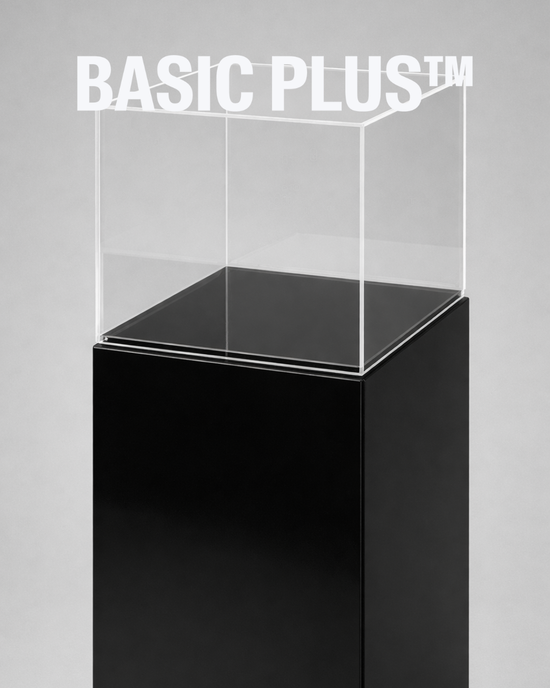 Black Acrylic Display Plinth with Clear Cover