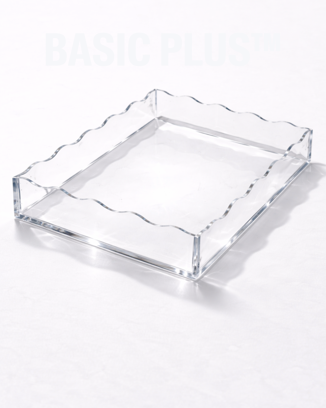 Scalloped Edge Clear Acrylic Serving Tray – Basic Plus