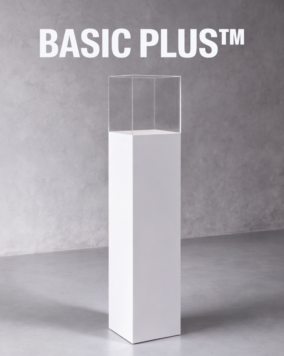 White Acrylic Display Plinth with Clear Cover